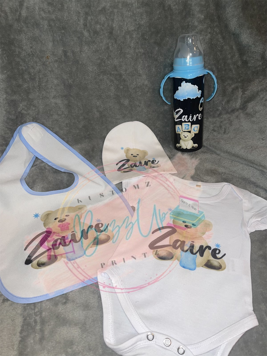 Custom Teddy Bear Baby Set-Blue - BozzUp Kustomz